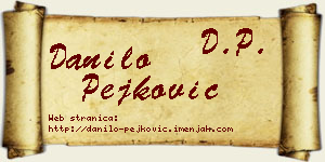 Danilo Pejković vizit kartica